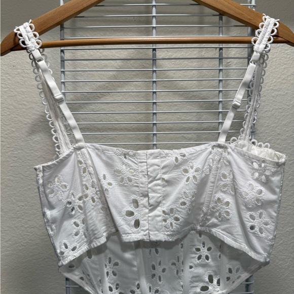 For Love And Lemons White Lace Floral Top - Picture 4 of 5